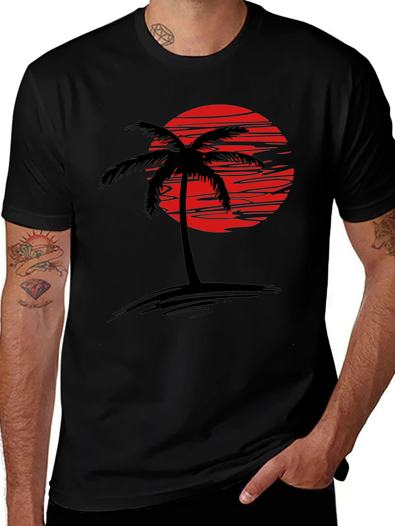 Variant 17 of Sunset Palm Tree Graphic T-Shirt - Tropical Vibe