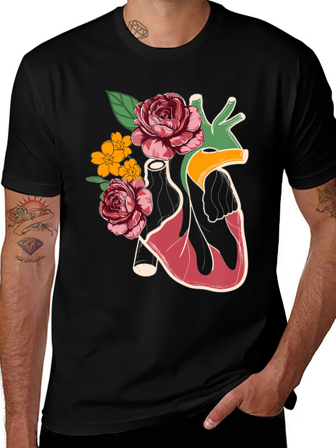 Variant 24 of Floral Heart Graphic T-Shirt