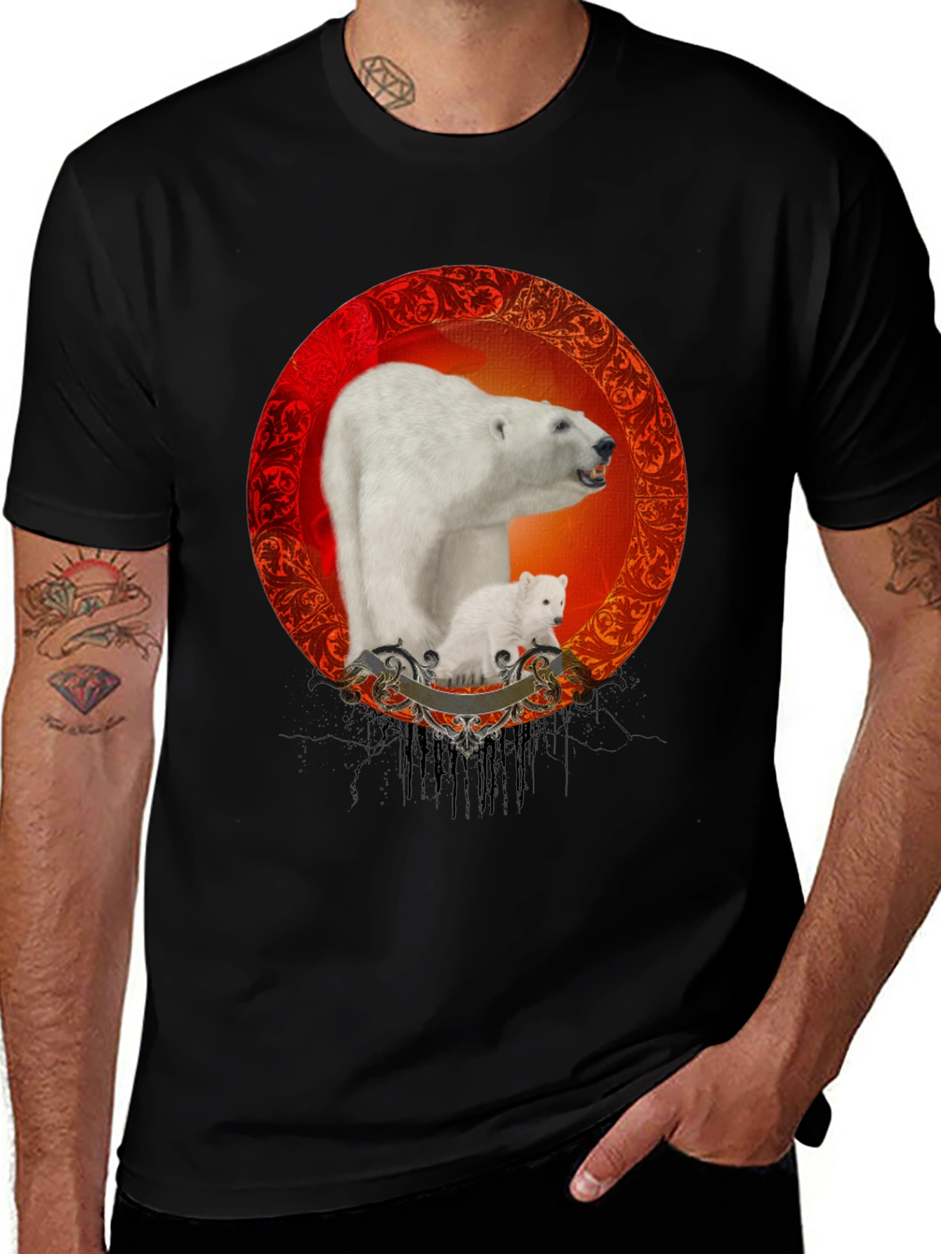 Variant 18 of Polar Bear Graphic Tee - Classic Black