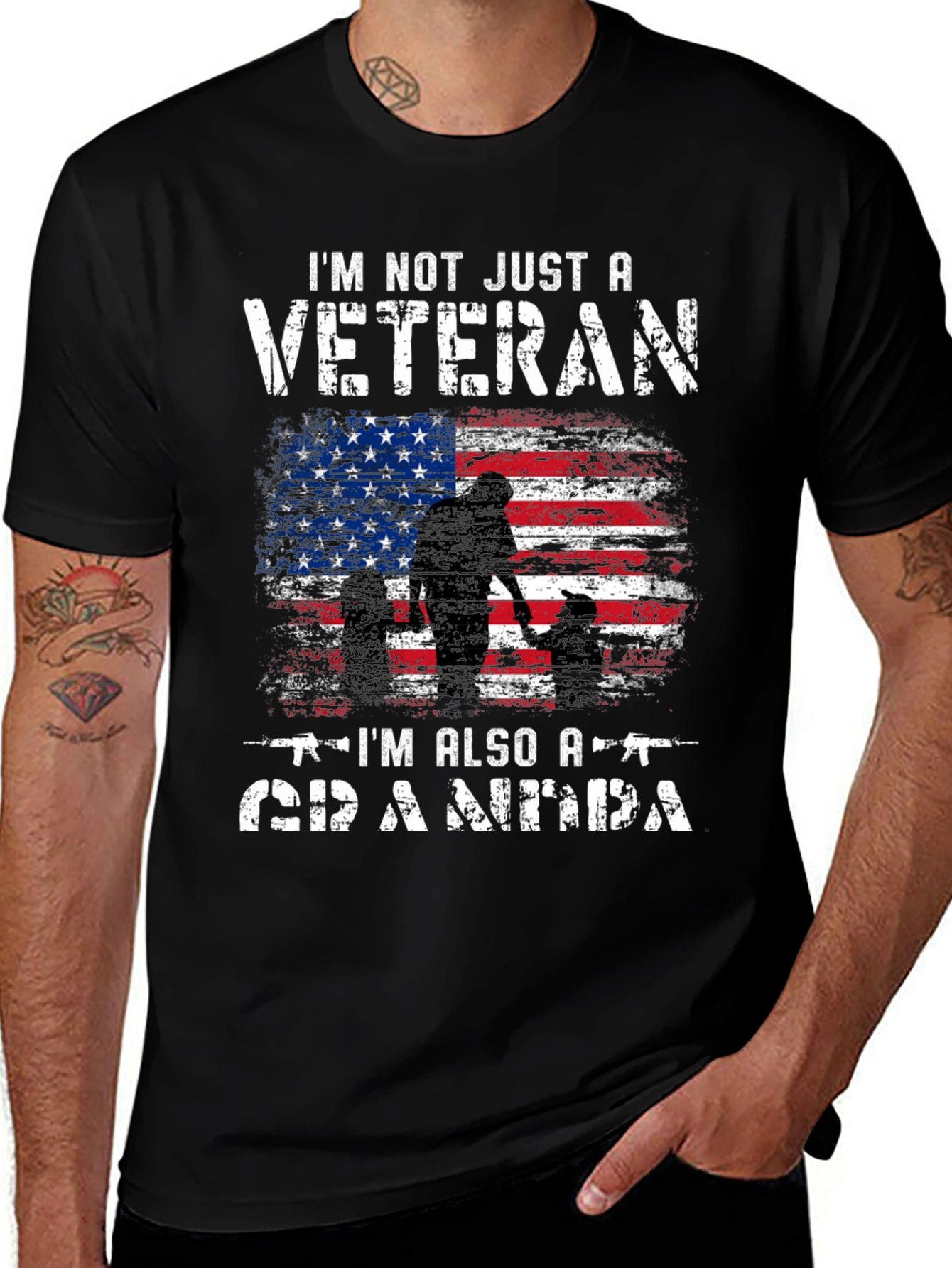 Variant 14 of Veteran Grandpa Graphic T-Shirt