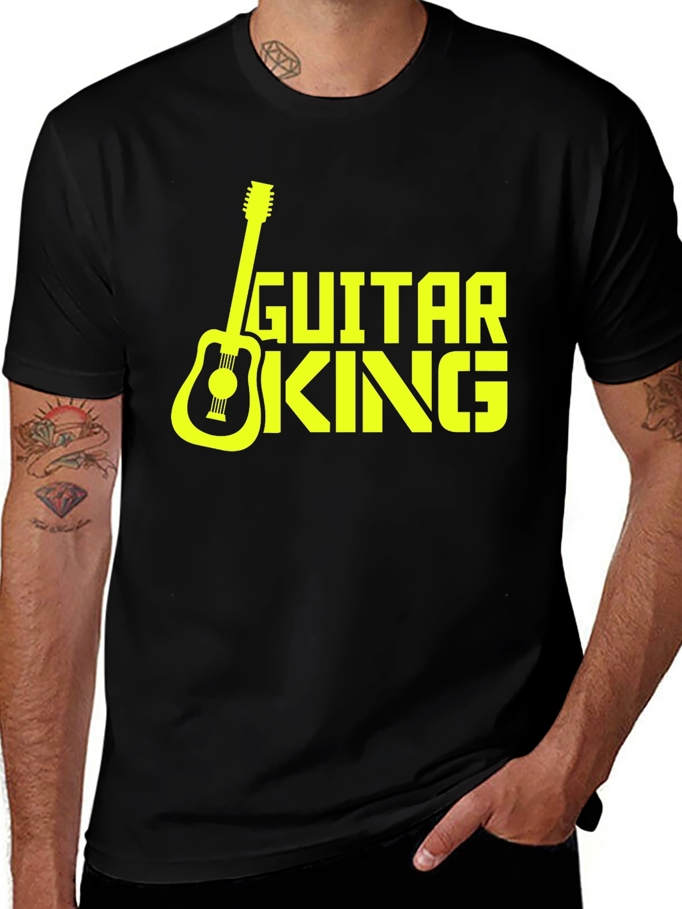 Variant 8 of Guitar King Graphic T-Shirt - Black