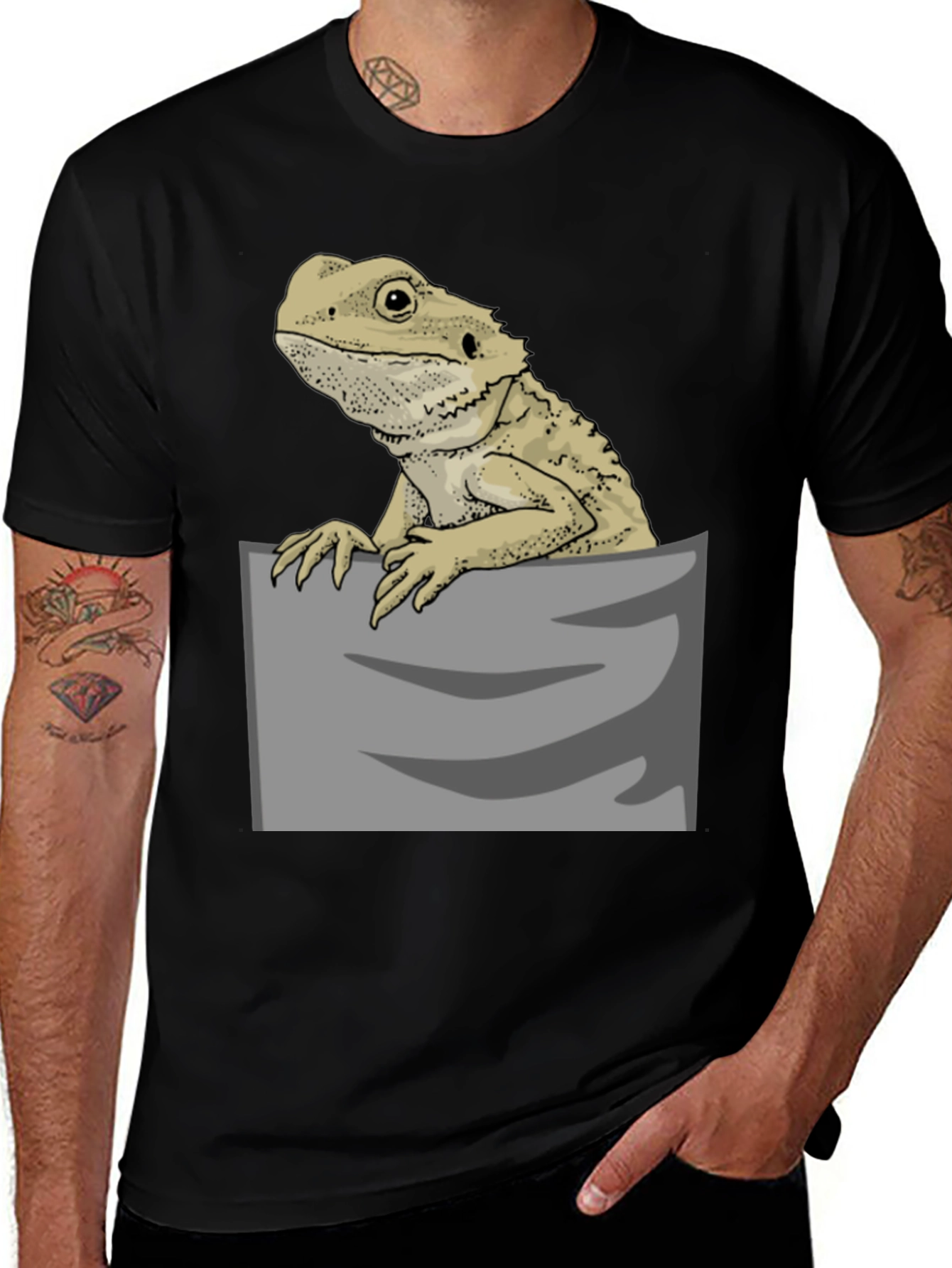 Variant 15 of Bearded Dragon Pocket Graphic Tee
