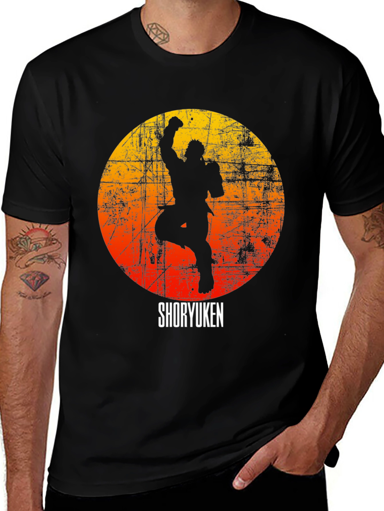 Variant 3 of Shoryuken Graphic Tee - Street Fighter Inspired Black T-Shirt