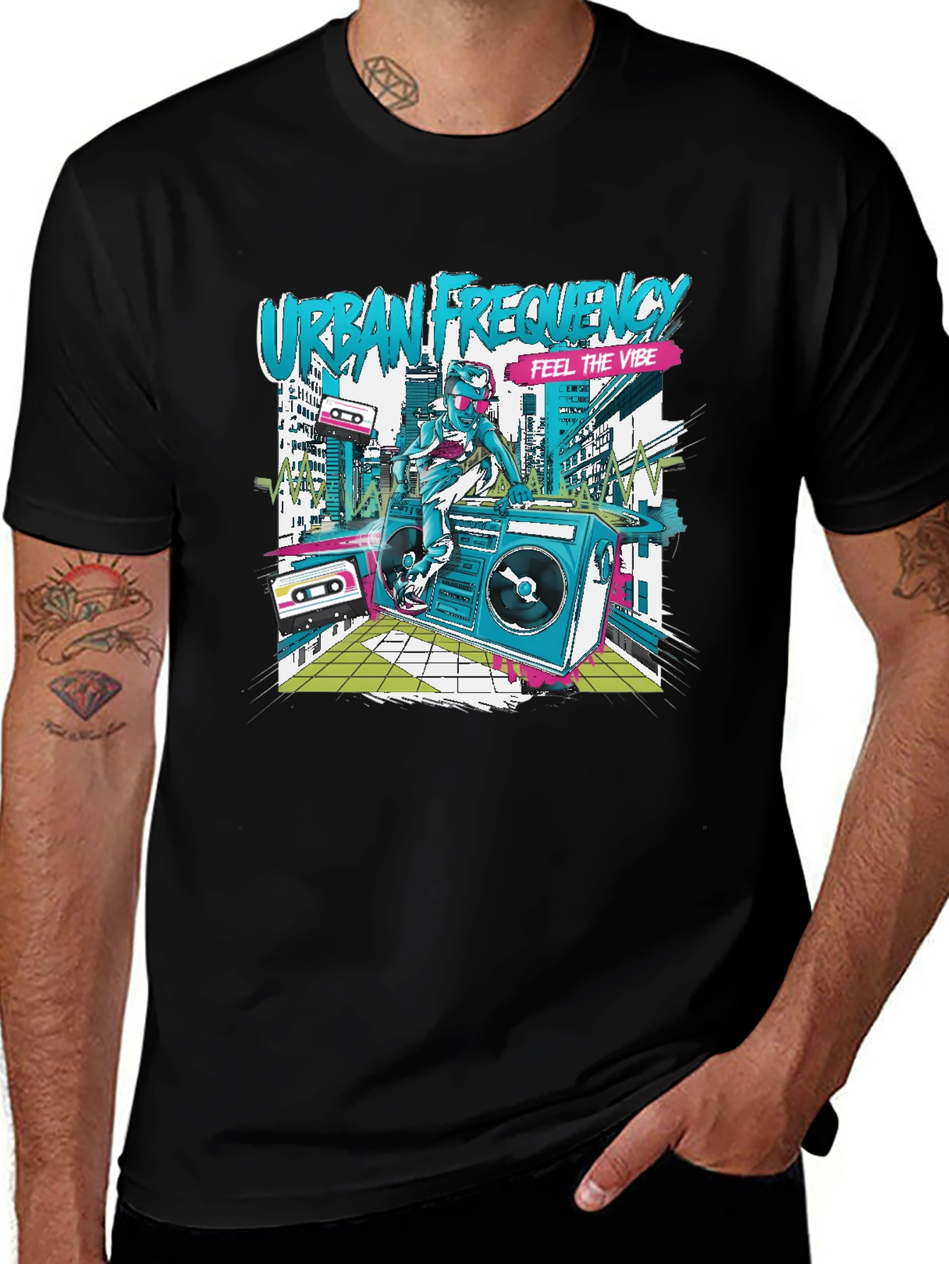 Variant 13 of Urban Frequency Graphic Tee - Feel the Vibe!