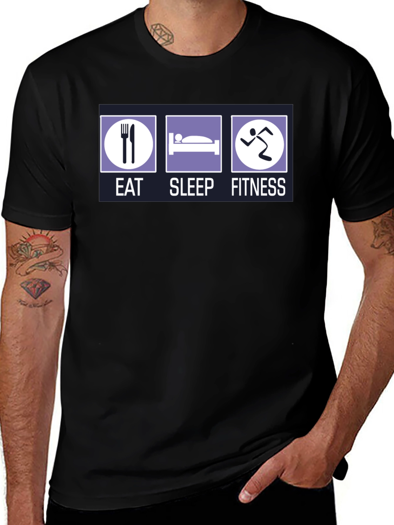 Variant 15 of Eat Sleep Fitness Graphic T-Shirt