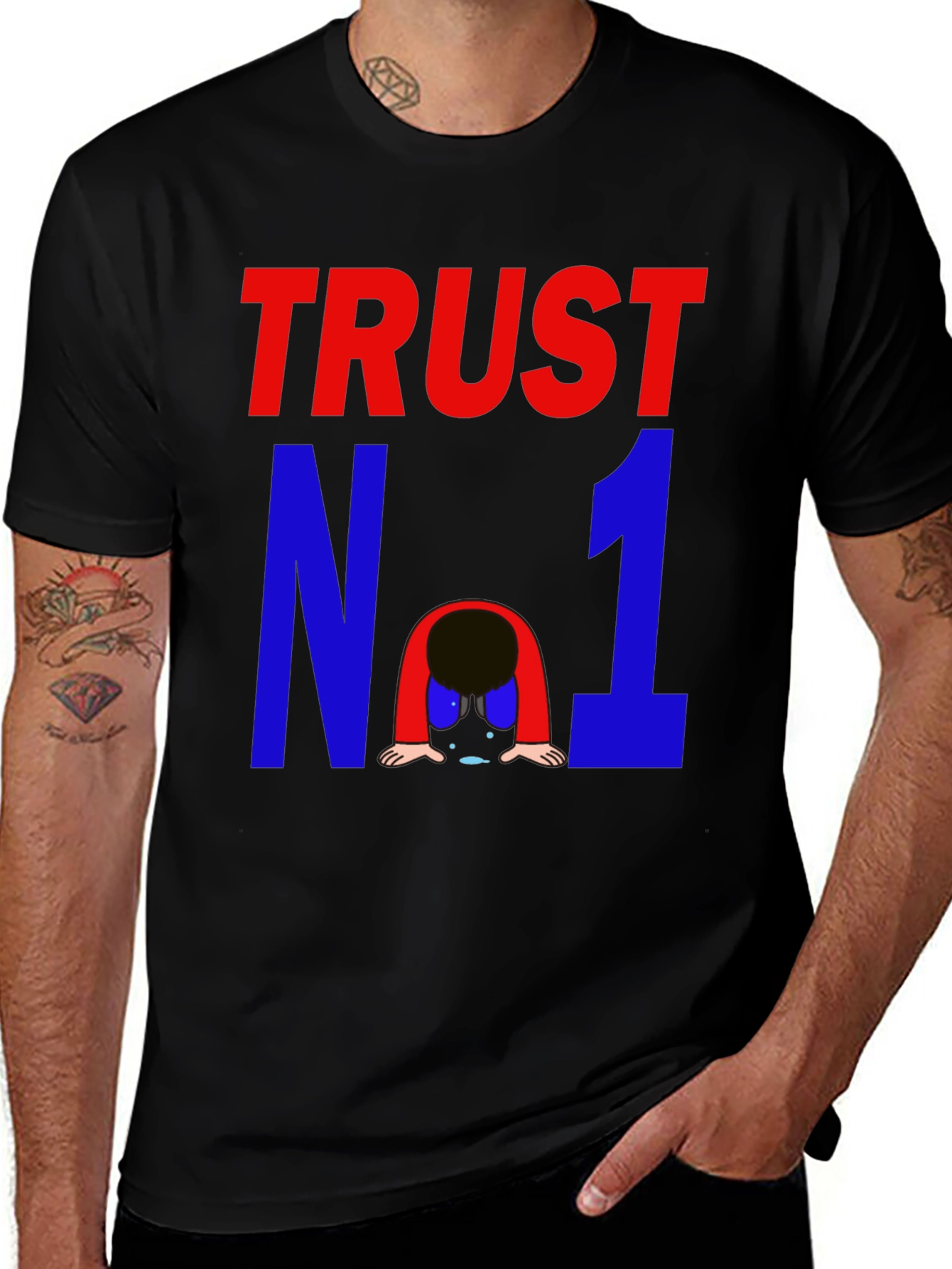 Black Trust No One Graphic Tee - Mens main image