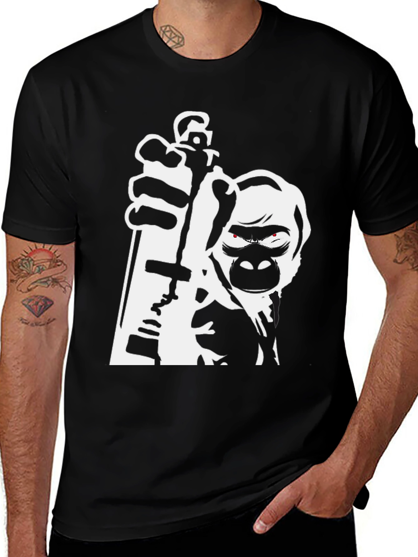 Variant 17 of Gorilla Graffiti Artist Black T-Shirt