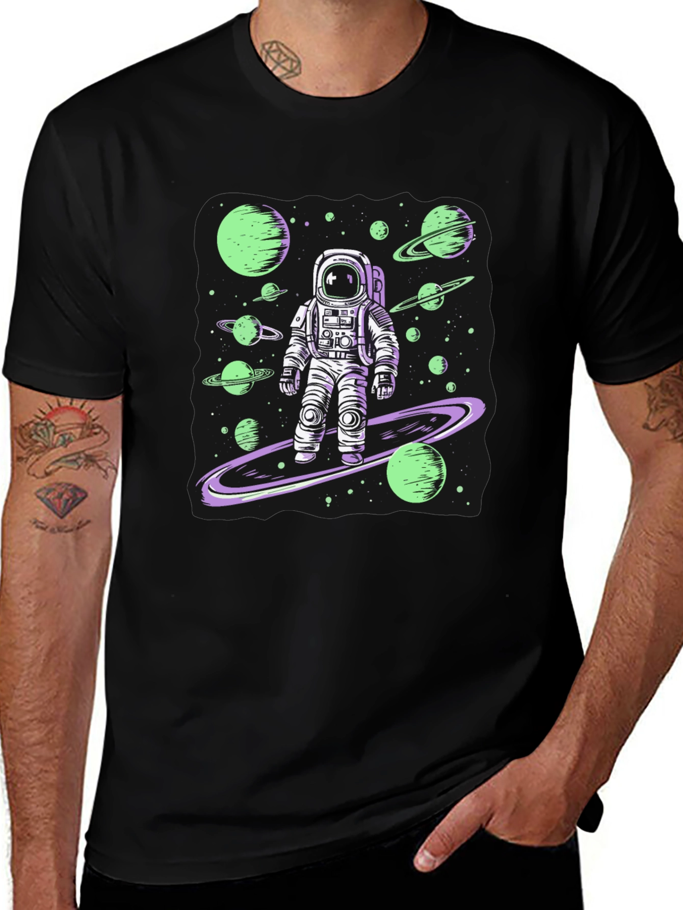 Variant 9 of Astronaut Galaxy Graphic Print Men's Tee