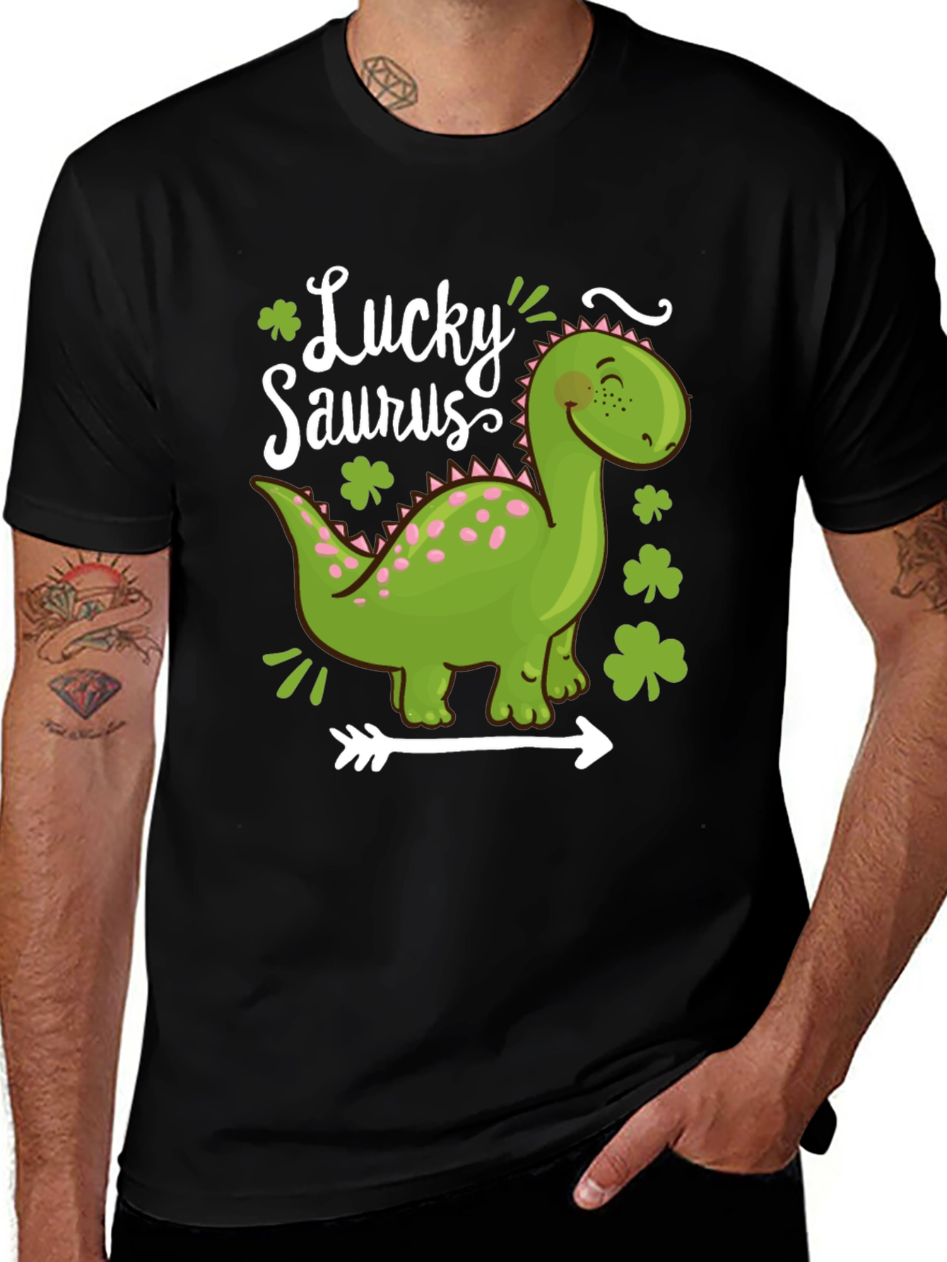 Lucky Saurus T-Shirt - St. Patrick's Day Dinosaur Tee