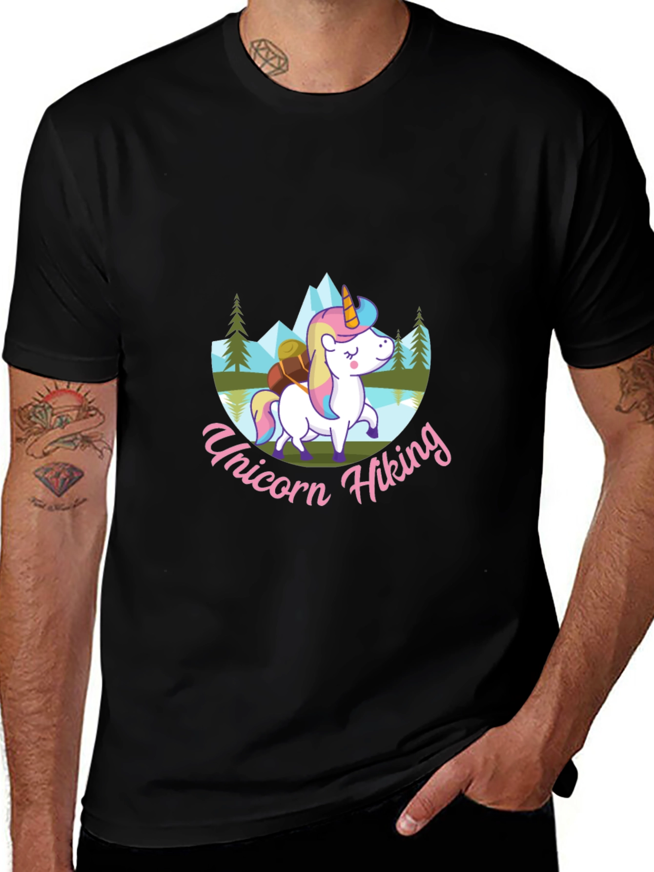 Variant 30 of Unicorn Hiking Graphic T-Shirt, Mountain Adventure Tee