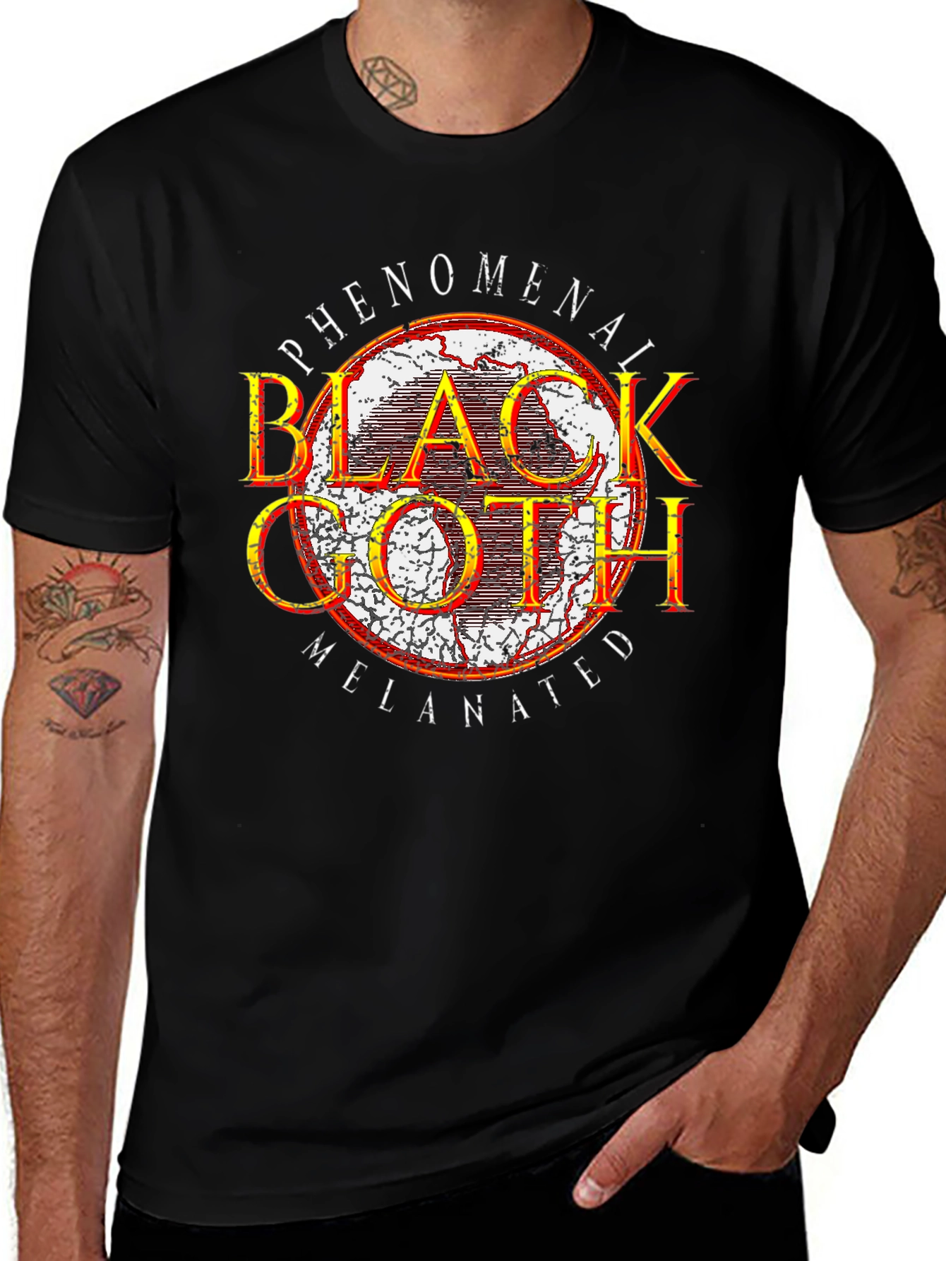 Variant 5 of Phenomenal Black Goth Melanated Graphic T-Shirt