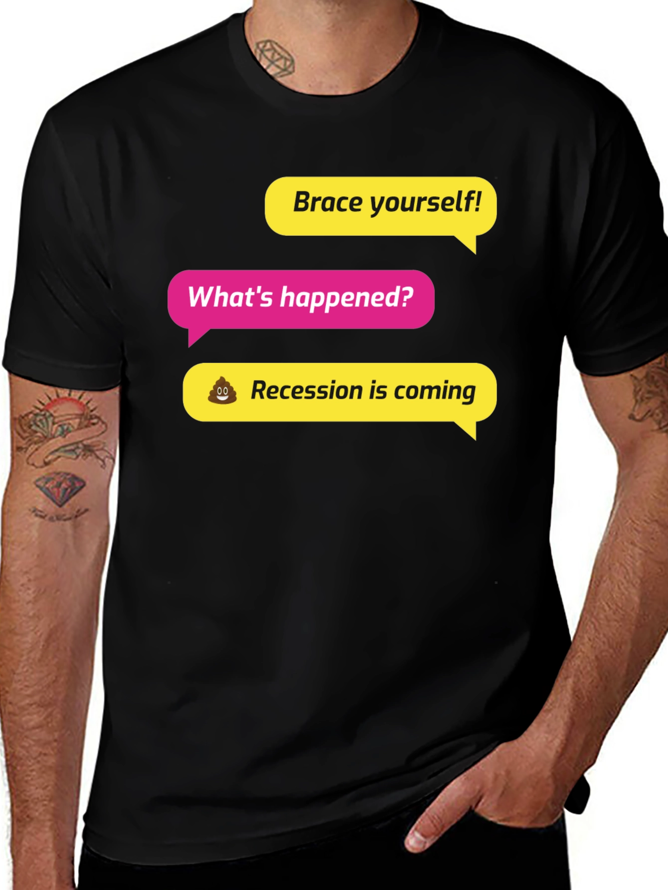 Variant 5 of Brace Yourself! Recession Humor Graphic Tee