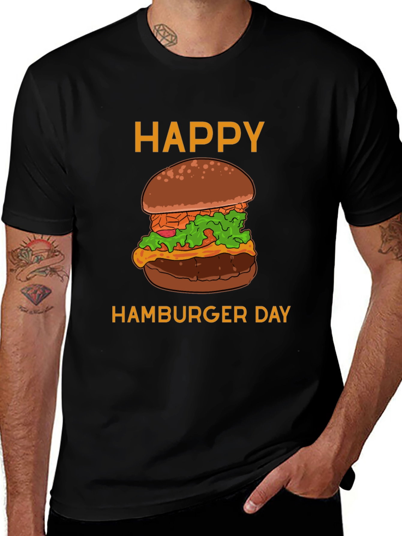 Happy Hamburger Day Graphic T-Shirt