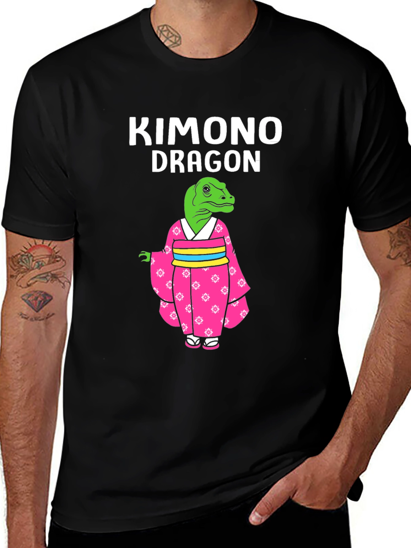 Variant 13 of Kimono Dragon Graphic T-Shirt