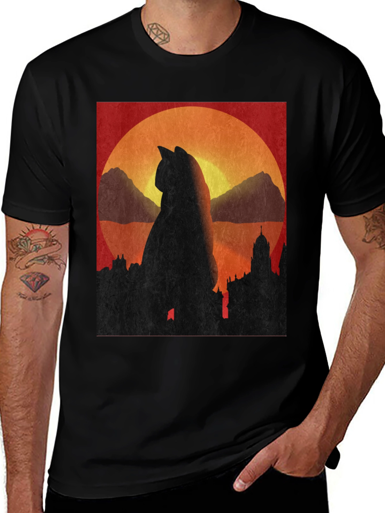 Variant 11 of Cat Silhouette Sunset T-Shirt
