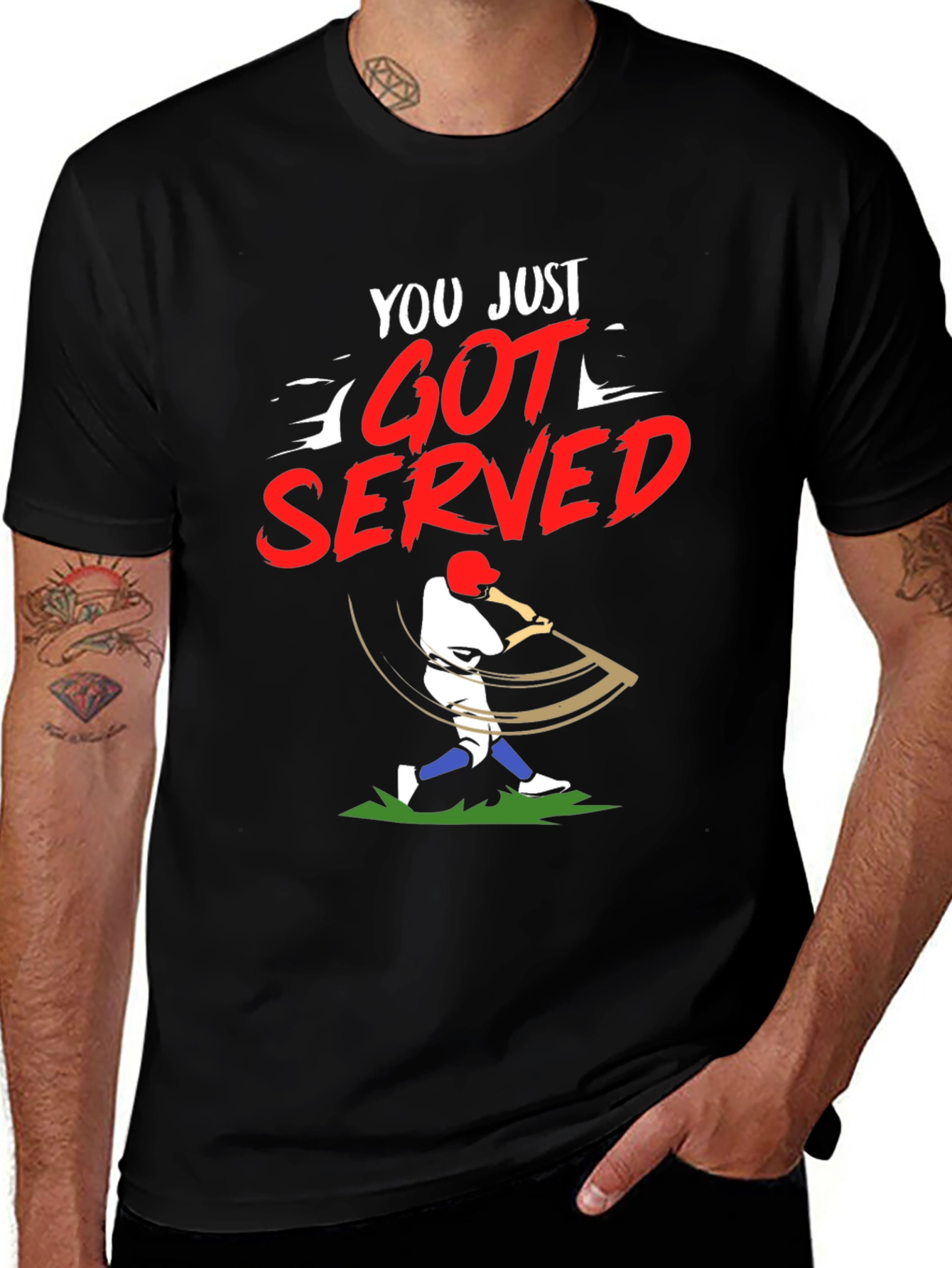 Variant 5 of You Just Got Served Baseball T-Shirt