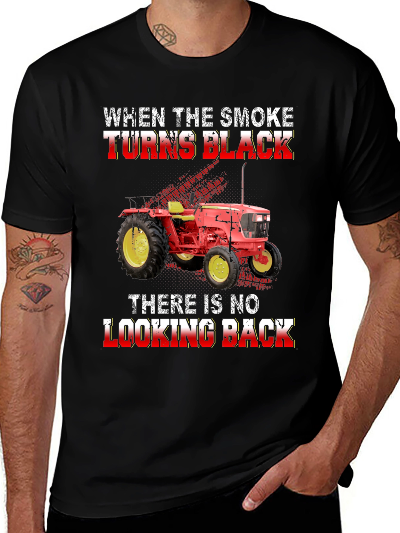 Variant 11 of When The Smoke Turns Black Tractor Graphic T-Shirt