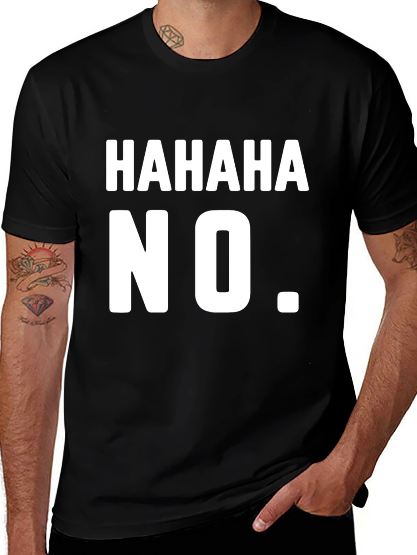Variant 12 of Haha No Funny Graphic Tee Black