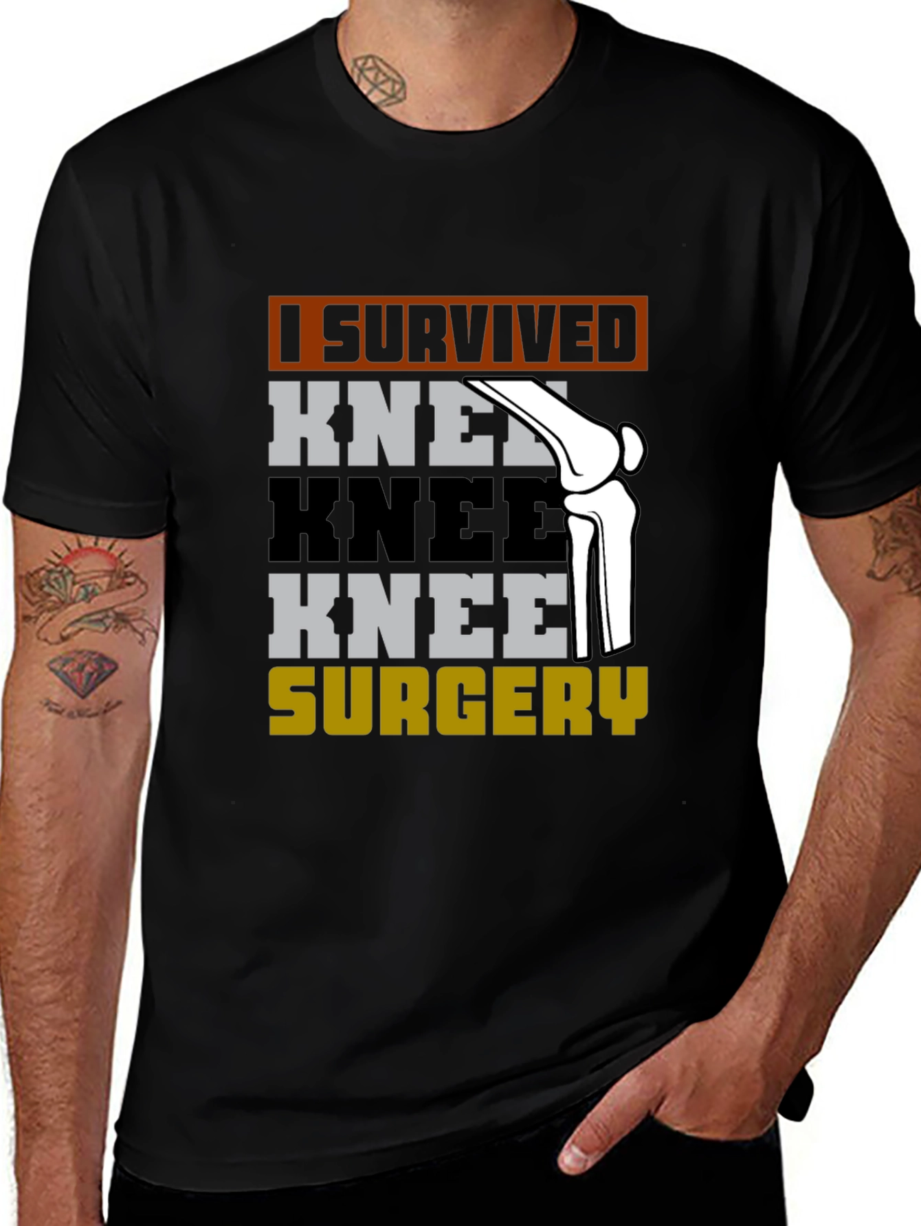 Variant 5 of I Survived Knee Surgery Graphic T-Shirt