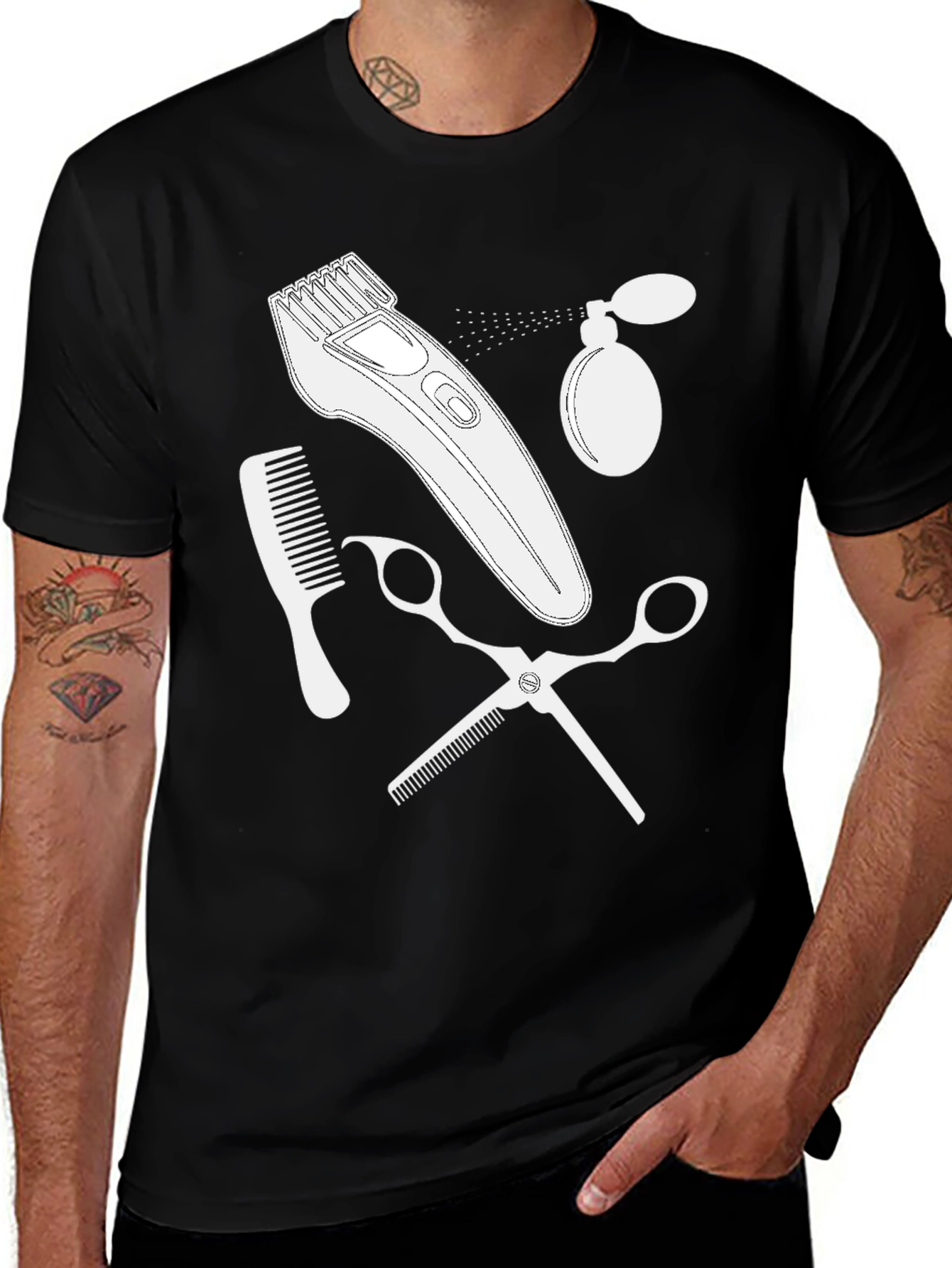 Variant 9 of Barber Graphic T-Shirt - Hair Styling Tee