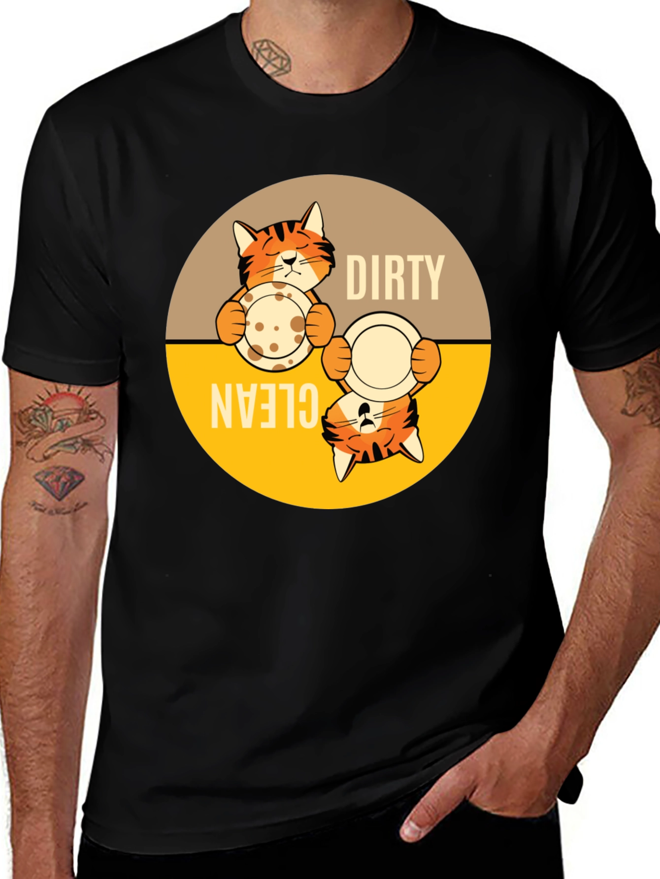 Variant 30 of Funny Cat Dirty Clean Dish T-Shirt