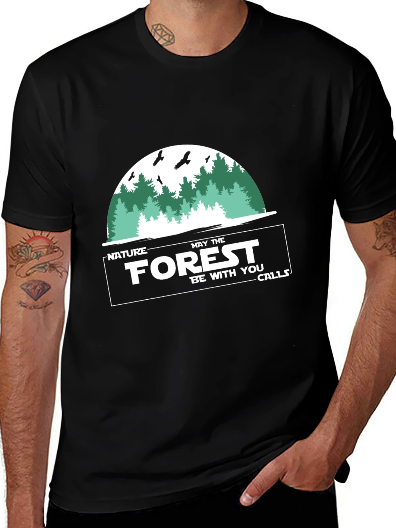 Variant 15 of Nature Forest Calls T-Shirt - May The Forest Be With You Tee