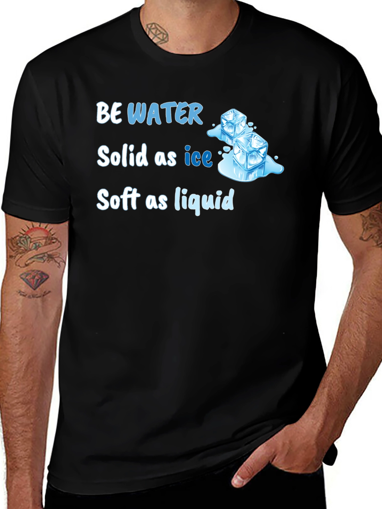 Variant 3 of Be Water Ice Cube Graphic Tee - Solid as Ice, Soft as Liquid