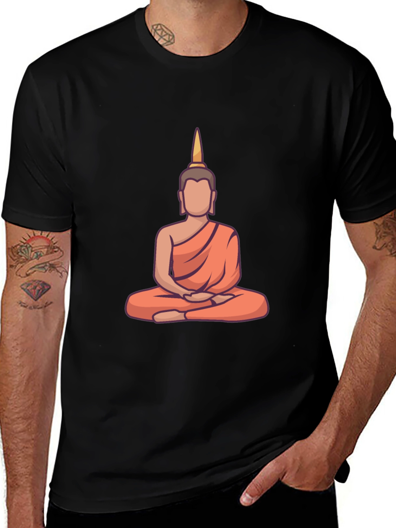 Buddha Graphic Tee - Relaxed Fit Black T-Shirt