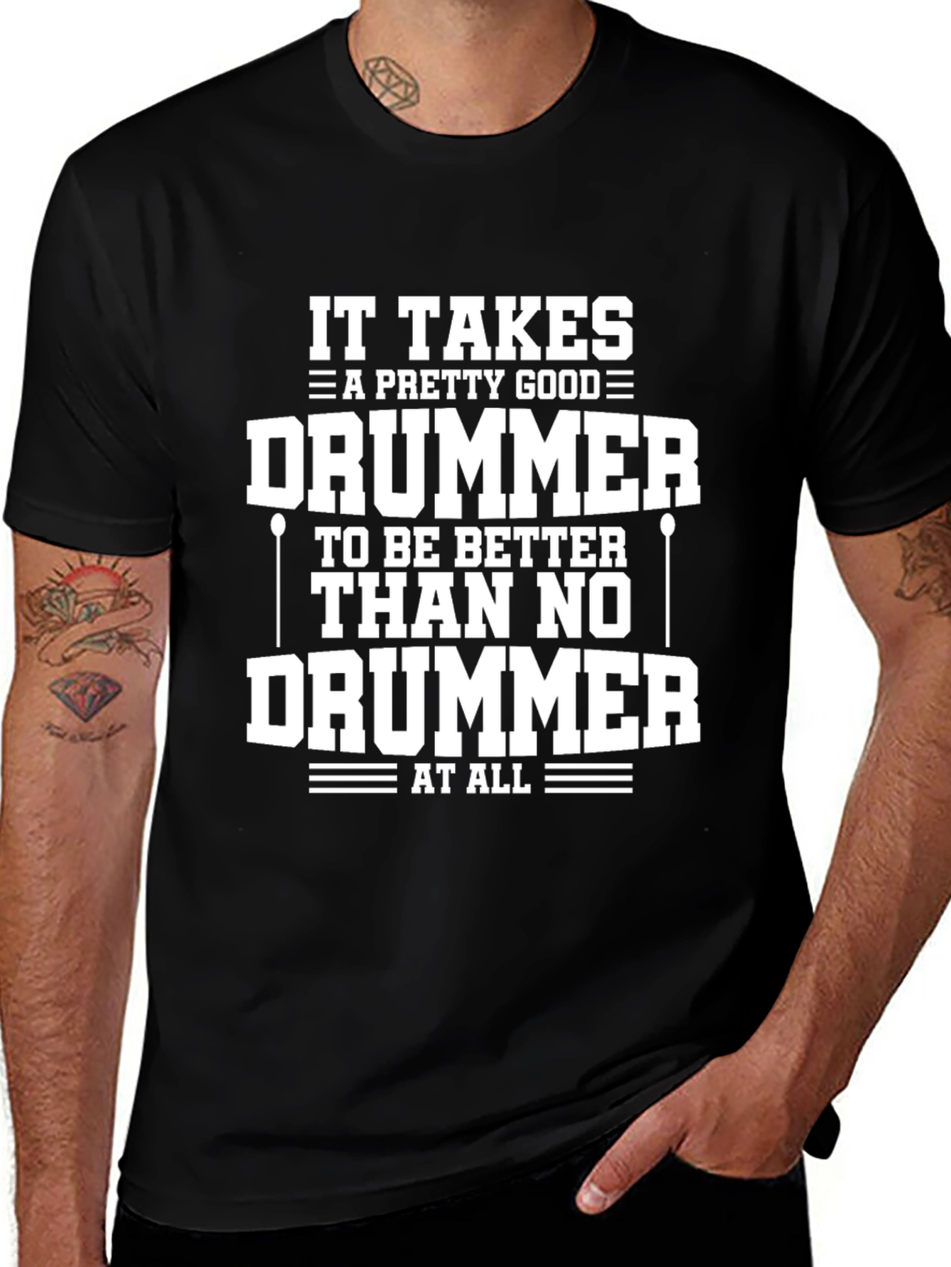 Variant 4 of Funny Drummer T-Shirt - It Takes A Good Drummer