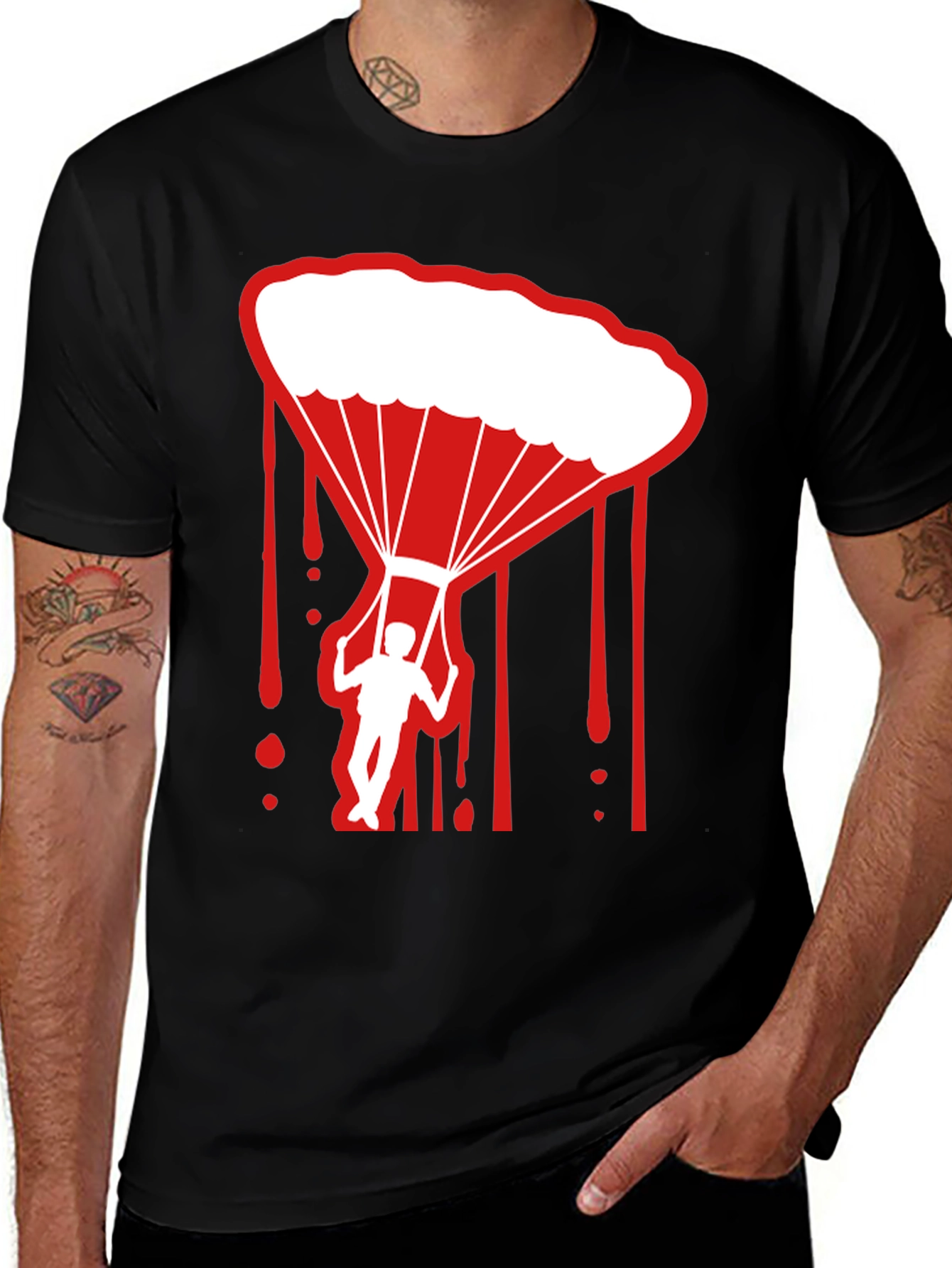 Variant 21 of Parachute Graphic Tee - Skydiving Adventure Shirt