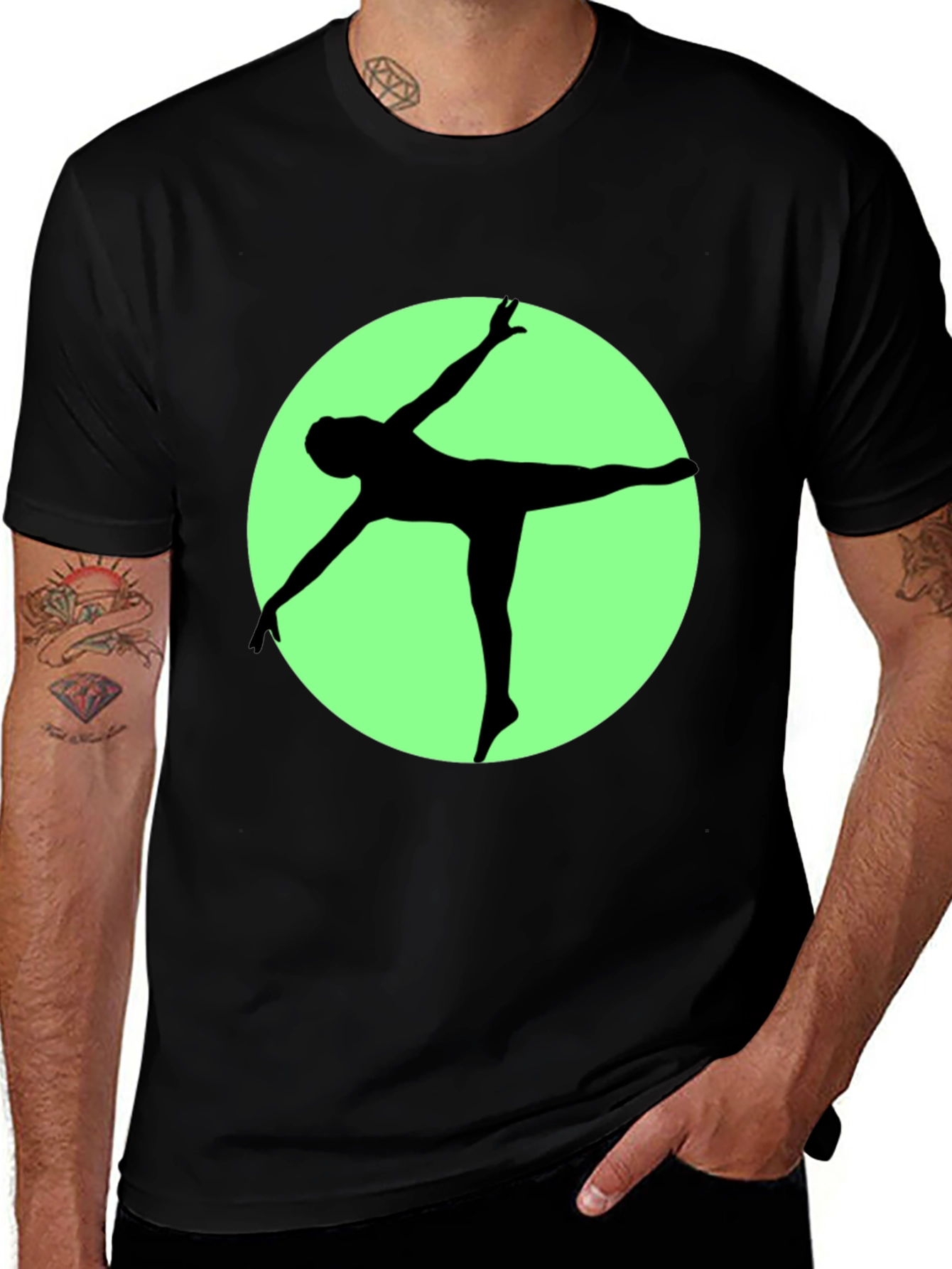 Variant 26 of Yoga Pose Graphic T-Shirt - Black Tee