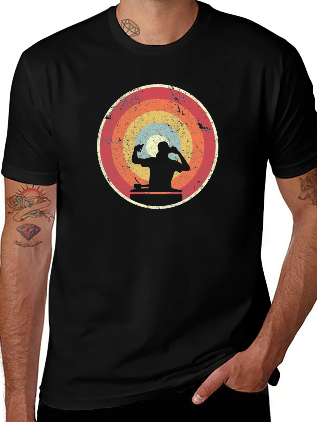 Variant 4 of Retro DJ Silhouette T-Shirt