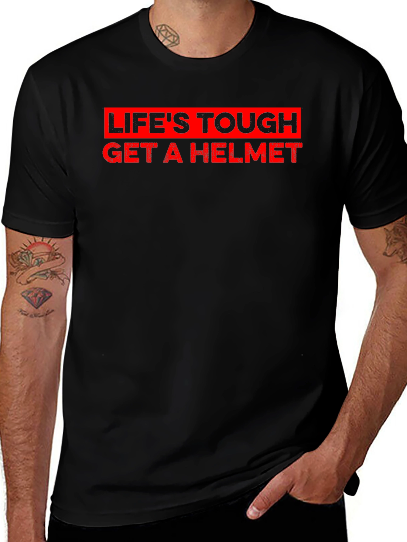 Variant 20 of Life's Tough Get A Helmet Graphic Tee