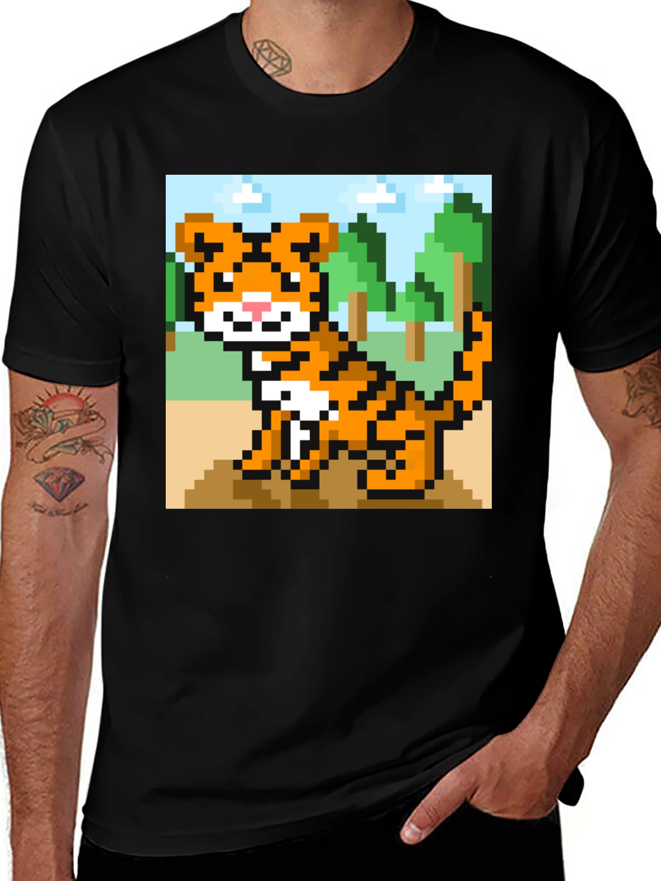 Variant 7 of Pixel Tiger Graphic Tee