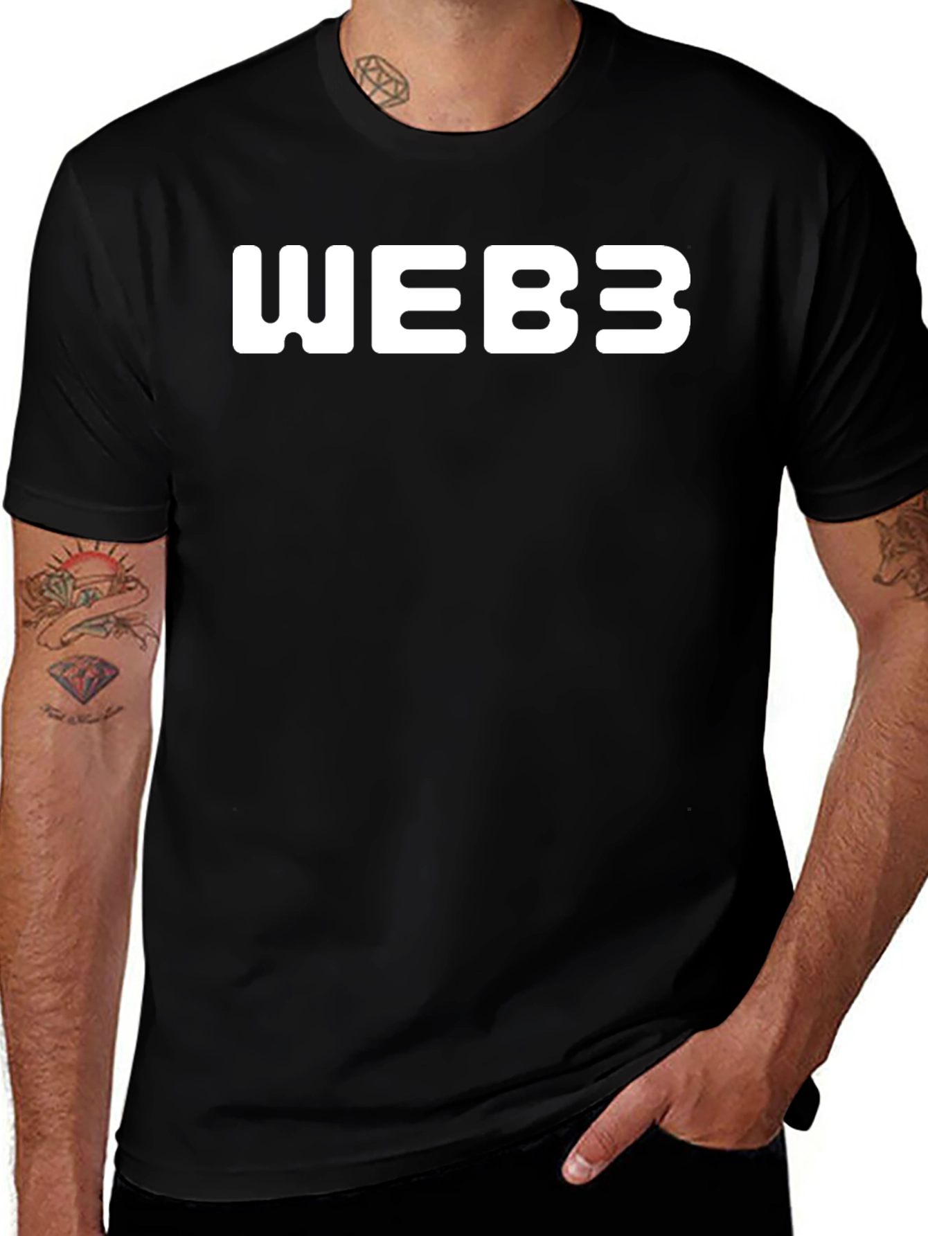 Web3 Black Graphic Tee - Casual Style