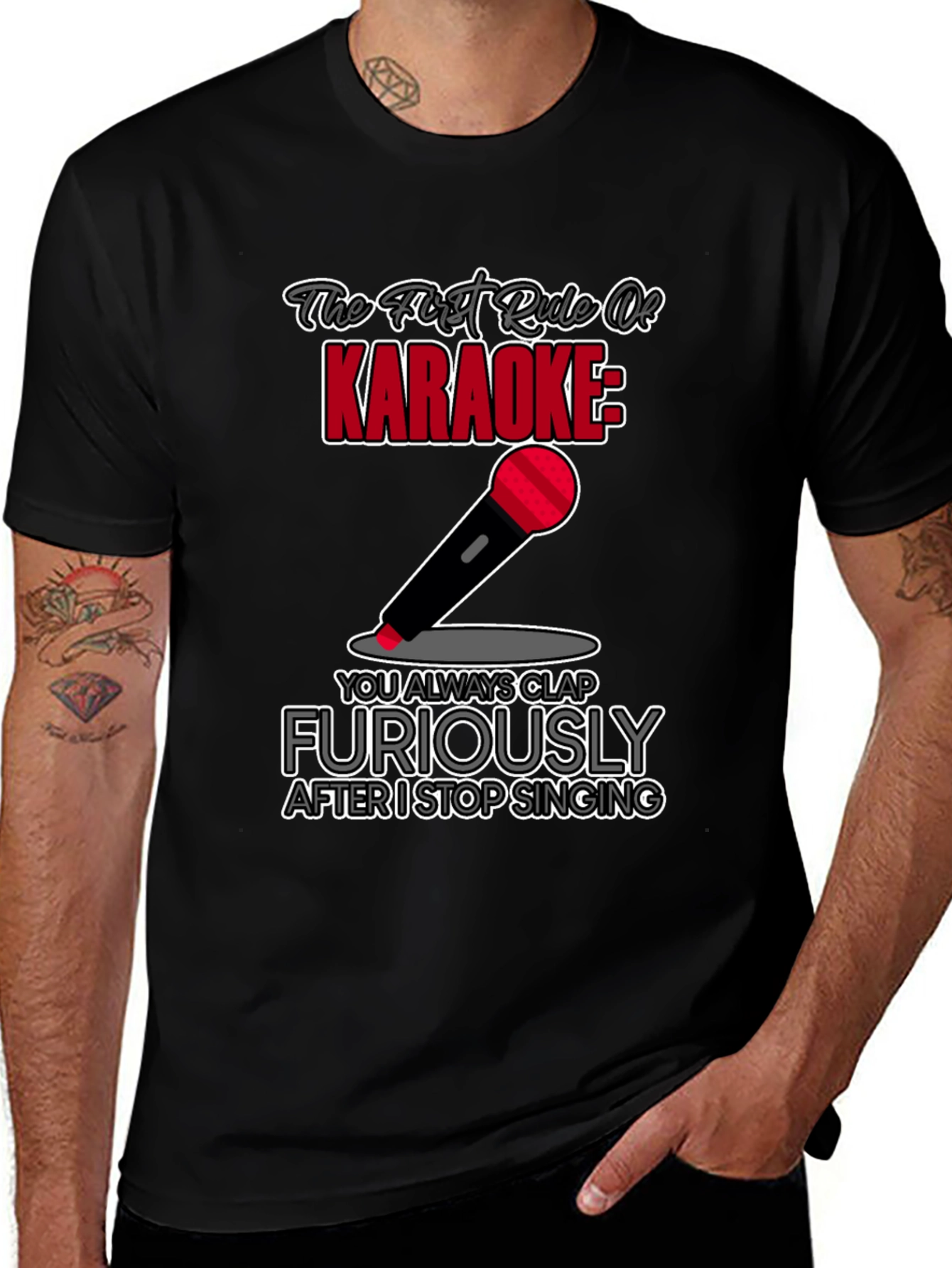 Variant 15 of Karaoke Rule Funny Graphic T-Shirt