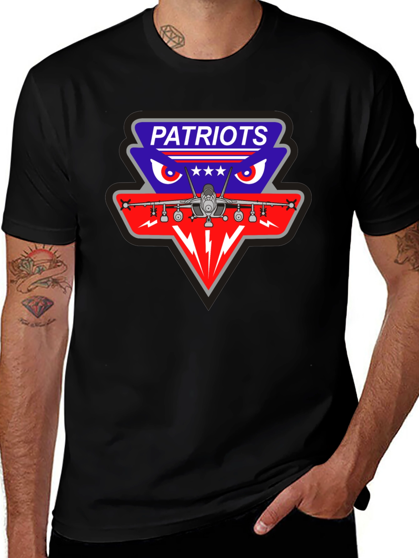 Patriots Fighter Jet Graphic Tee - Patriotic T-Shirt
