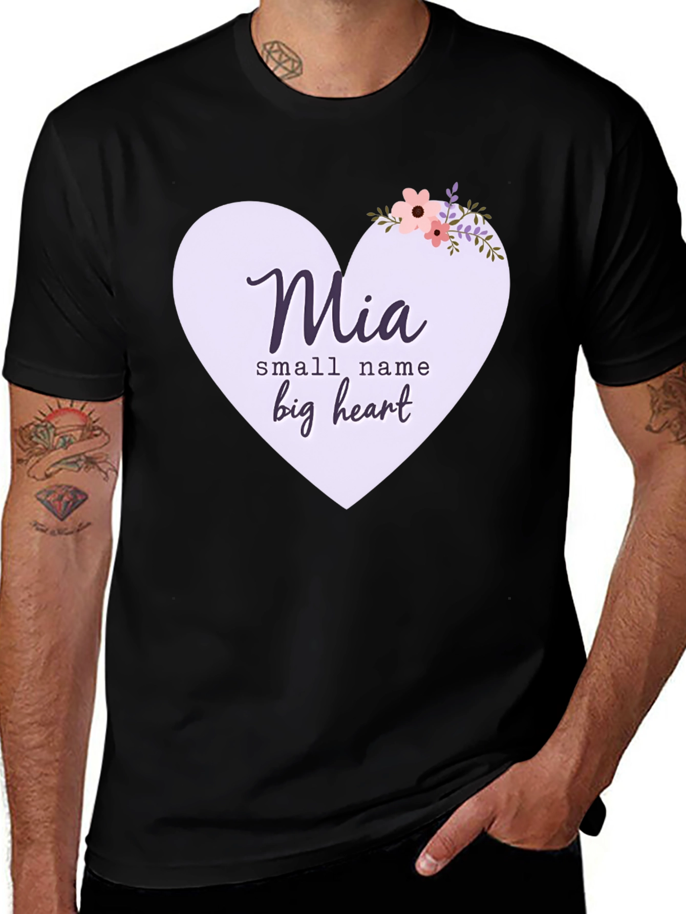 Variant 5 of Mia Heart Graphic Tee - Small Name Big Heart T-Shirt