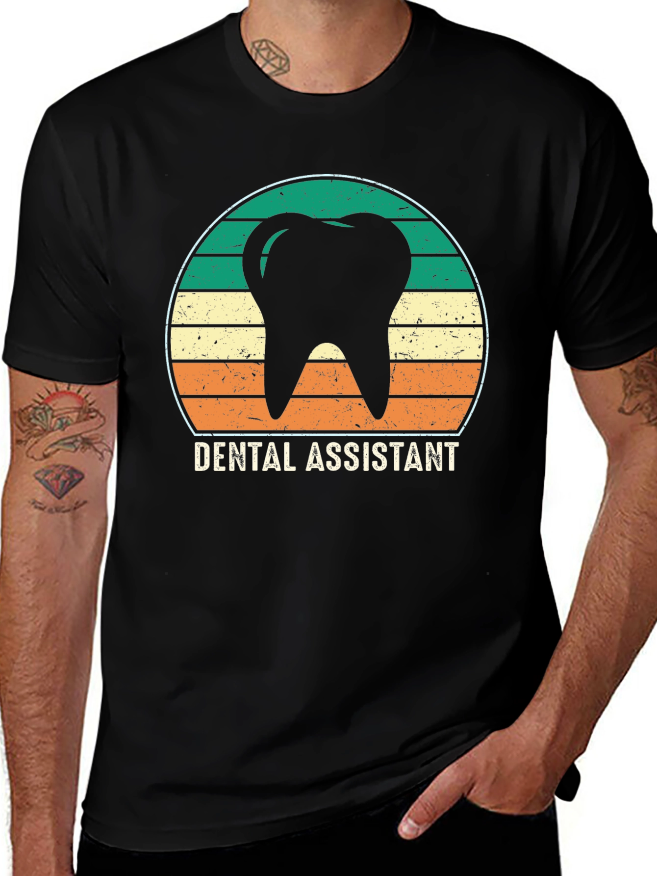 Variant 7 of Dental Assistant Retro Tooth Graphic T-Shirt