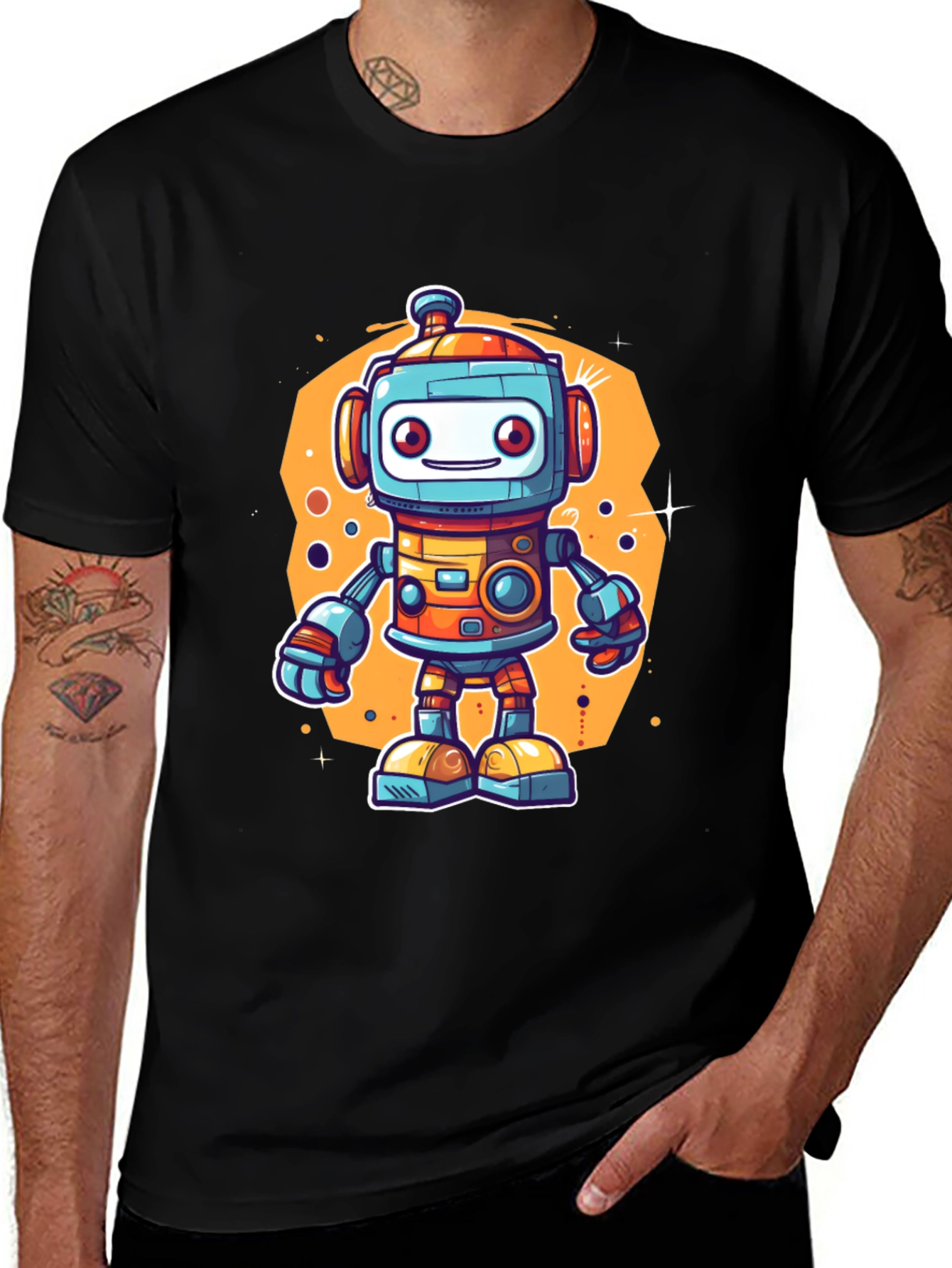 Variant 10 of Robot Graphic Tee - Fun and Futuristic Style