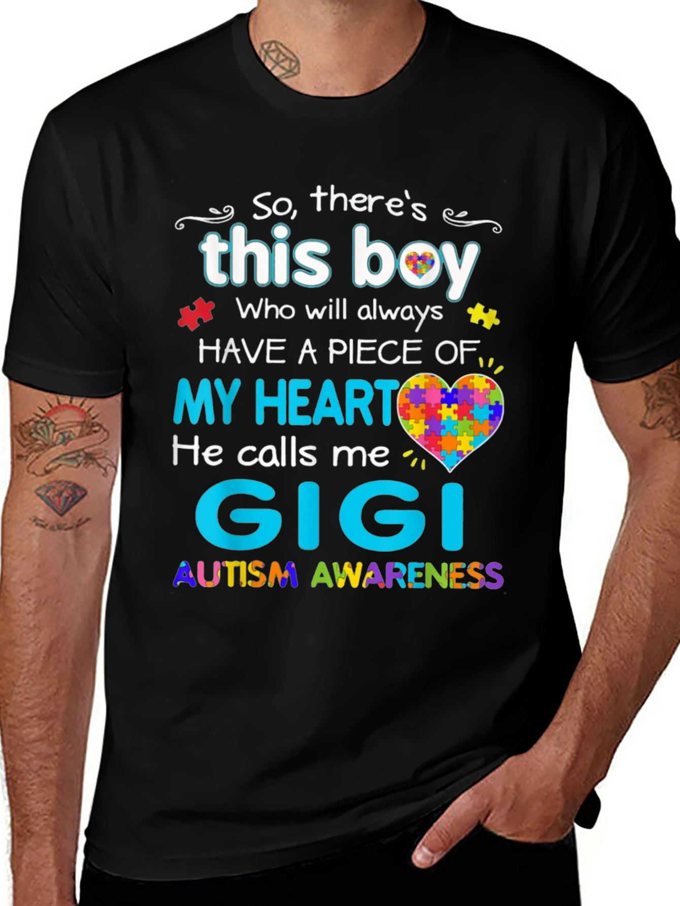 Variant 4 of Autism Awareness Boy Gigi T-Shirt