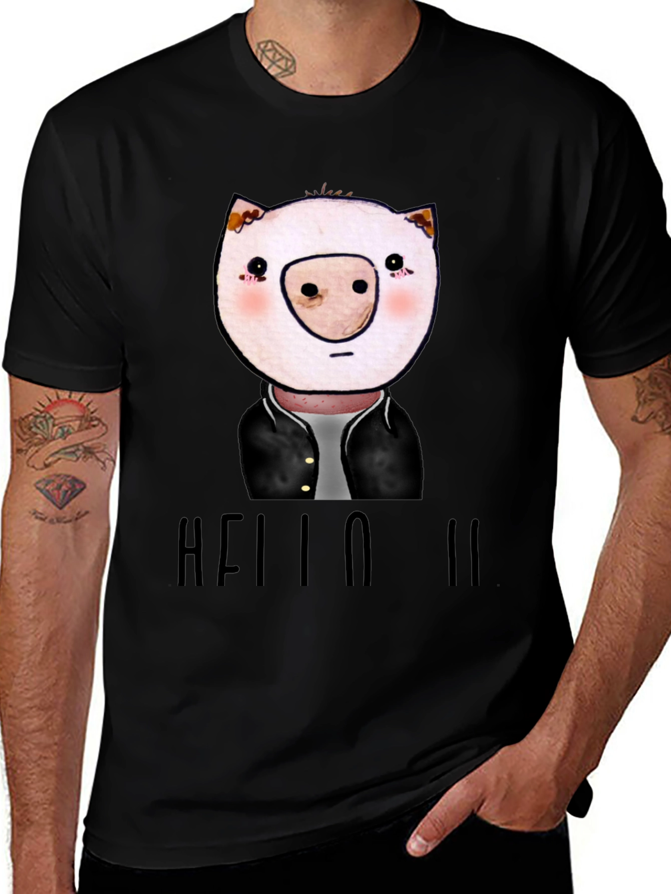 Variant 15 of Hello II Pig Graphic T-Shirt