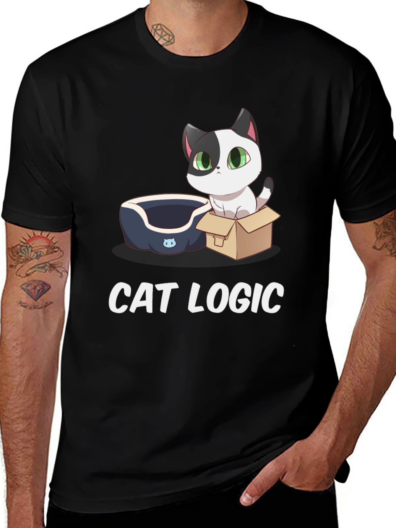 Variant 26 of Cat Logic T-Shirt: Cute Cartoon Cat Design