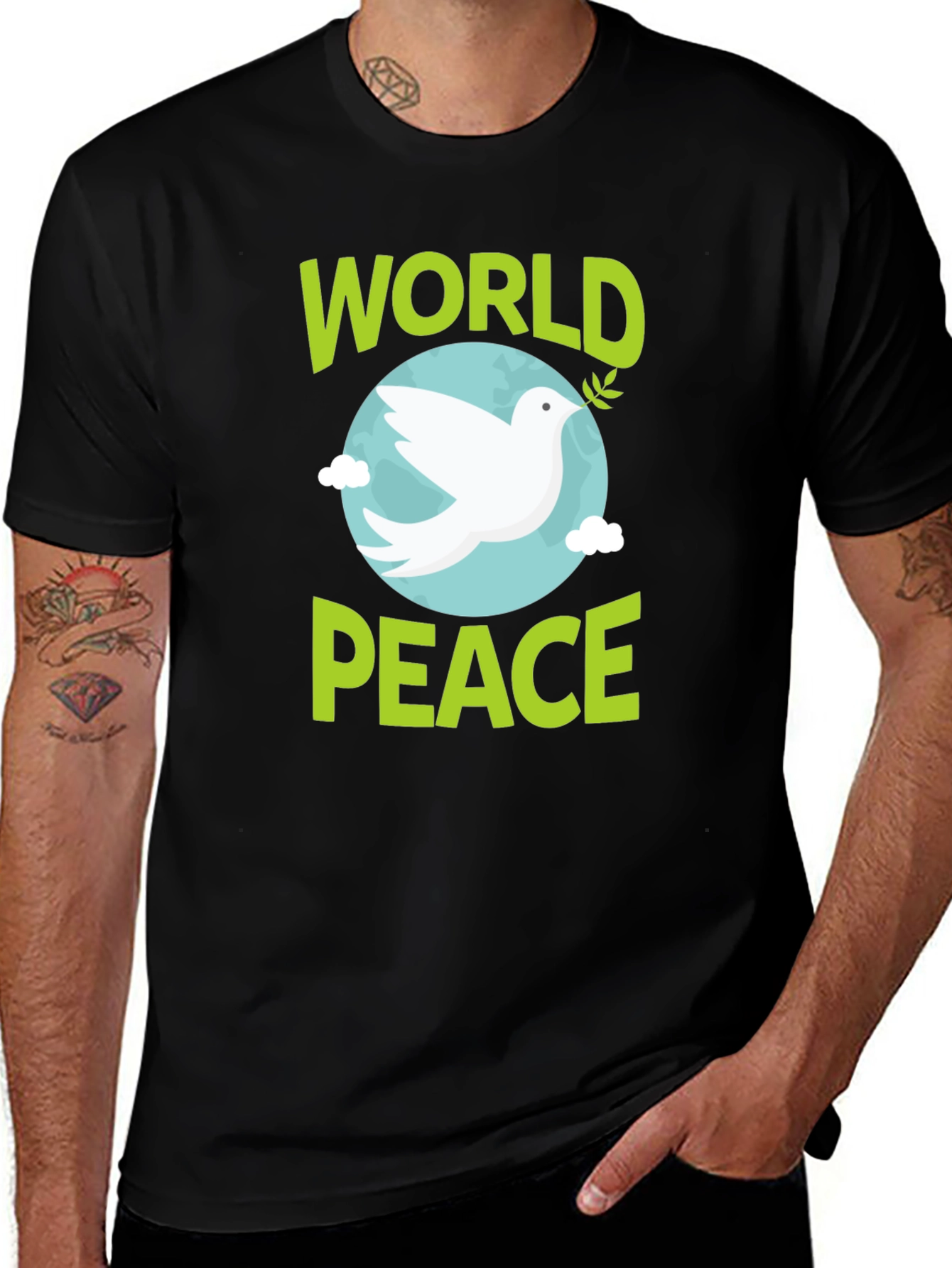 Variant 27 of World Peace Dove Graphic Tee - Soft Cotton T-Shirt