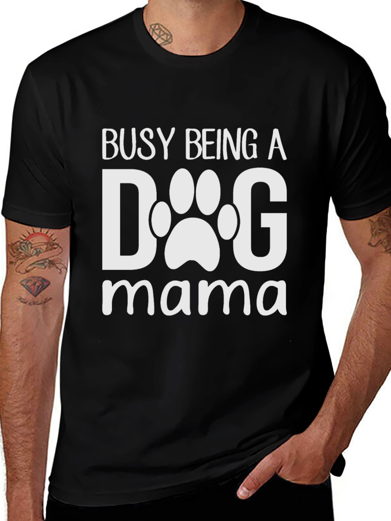 Variant 9 of Dog Mama T-Shirt - Cute Paw Print Design