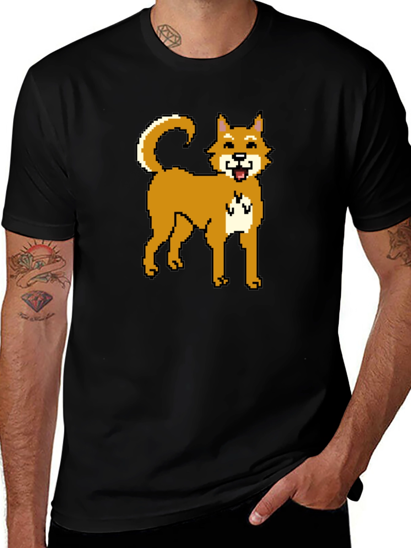 Variant 5 of Pixel Doge T-Shirt - Classic Meme Style!