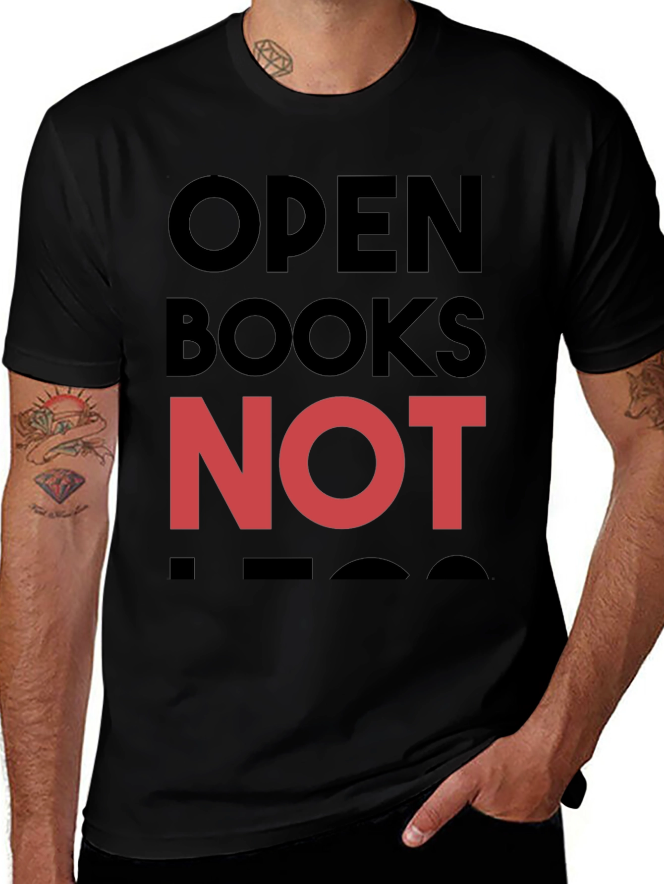 Variant 22 of Open Books Not Legs T-Shirt - Black