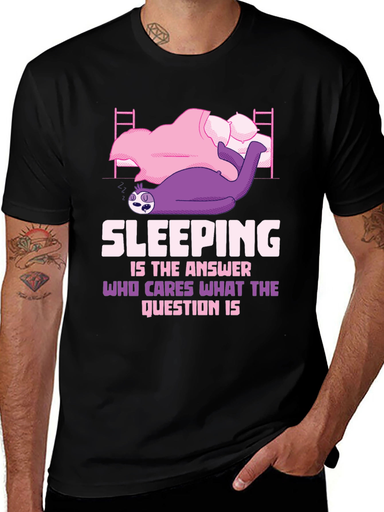 Variant 24 of Sloth Sleeping T-Shirt - Funny Sleep Lover Tee