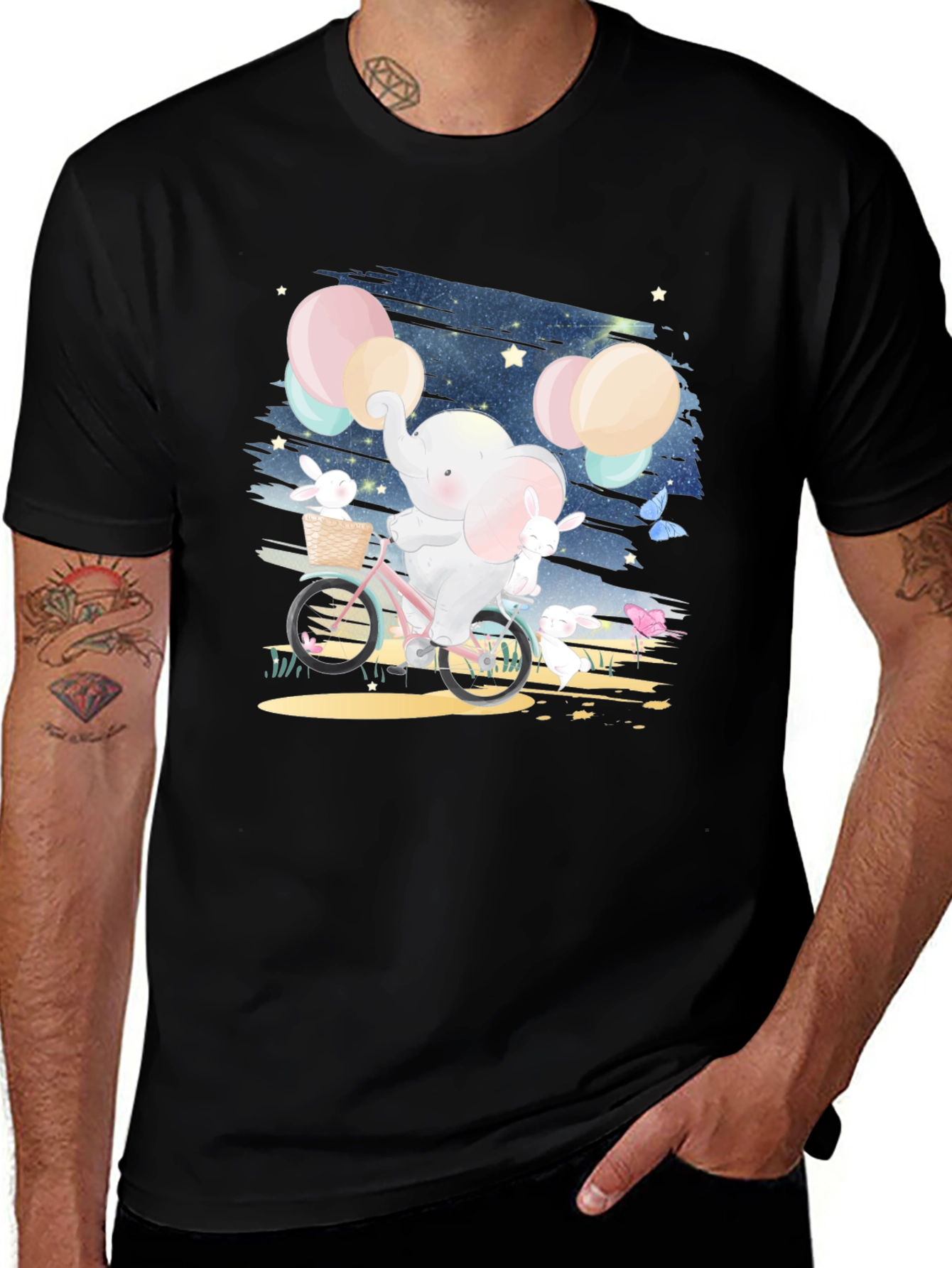 Variant 24 of Elephant & Bunnies Bike Ride Graphic Tee
