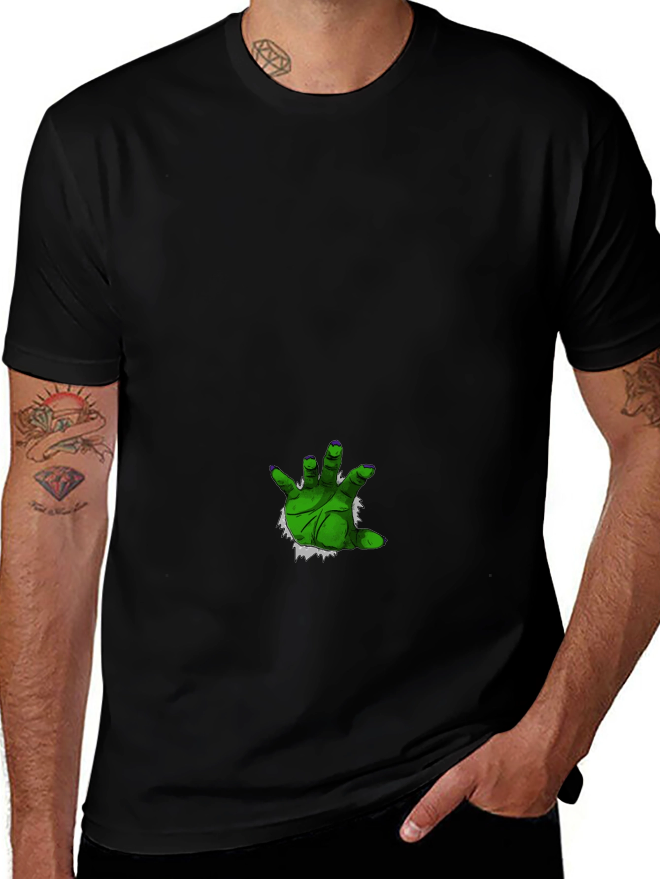 Grinch Hand T-Shirt - Festive Holiday Tee